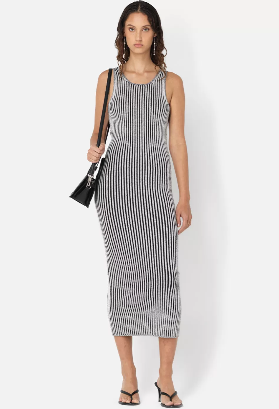 Online JOHN ELLIOTT Piper Silk Rib Dress Charcoal