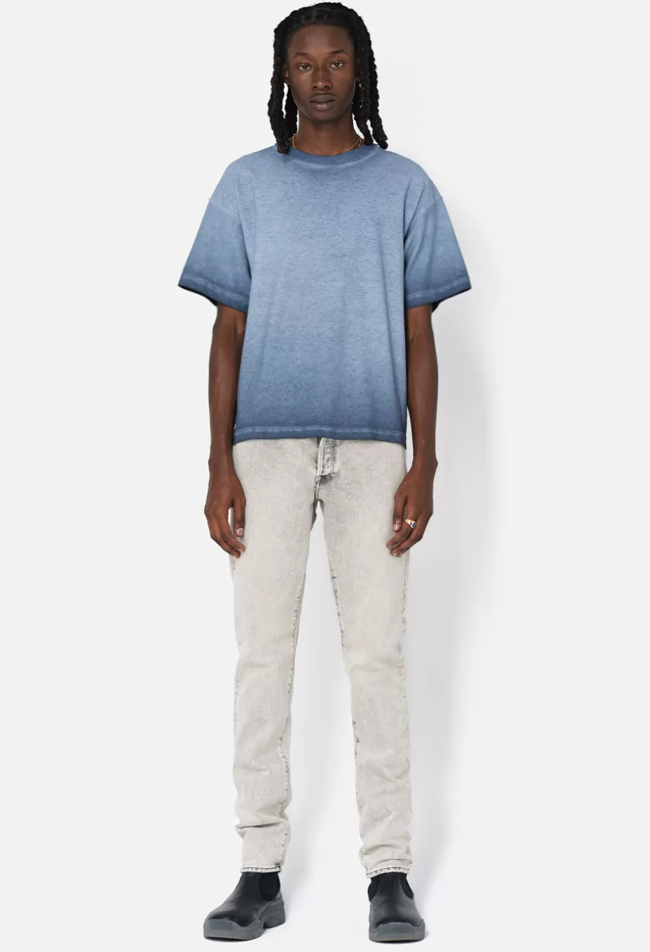 Hot JOHN ELLIOTT Reversed Cropped Tee OilWashNavy