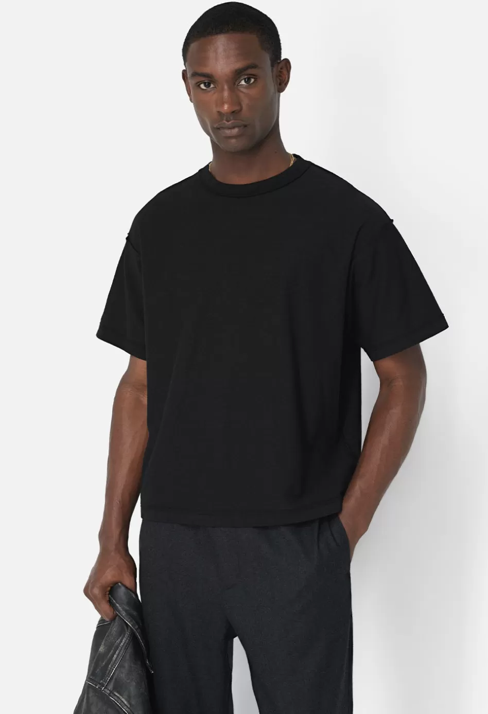 Flash Sale JOHN ELLIOTT Reversed Cropped Tee Black