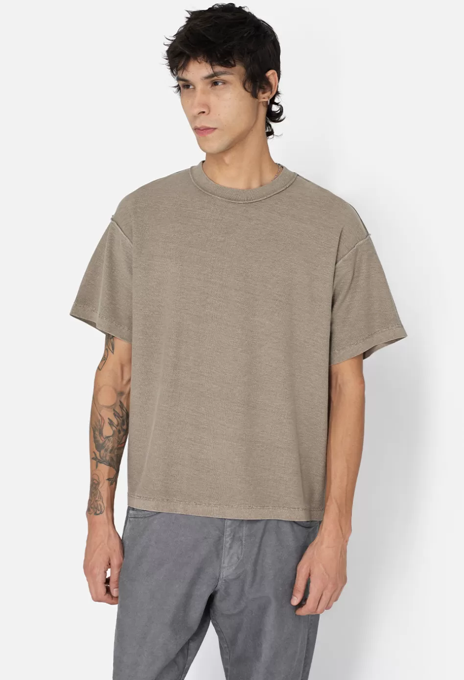 Cheap JOHN ELLIOTT Reversed Cropped Tee WashedOak