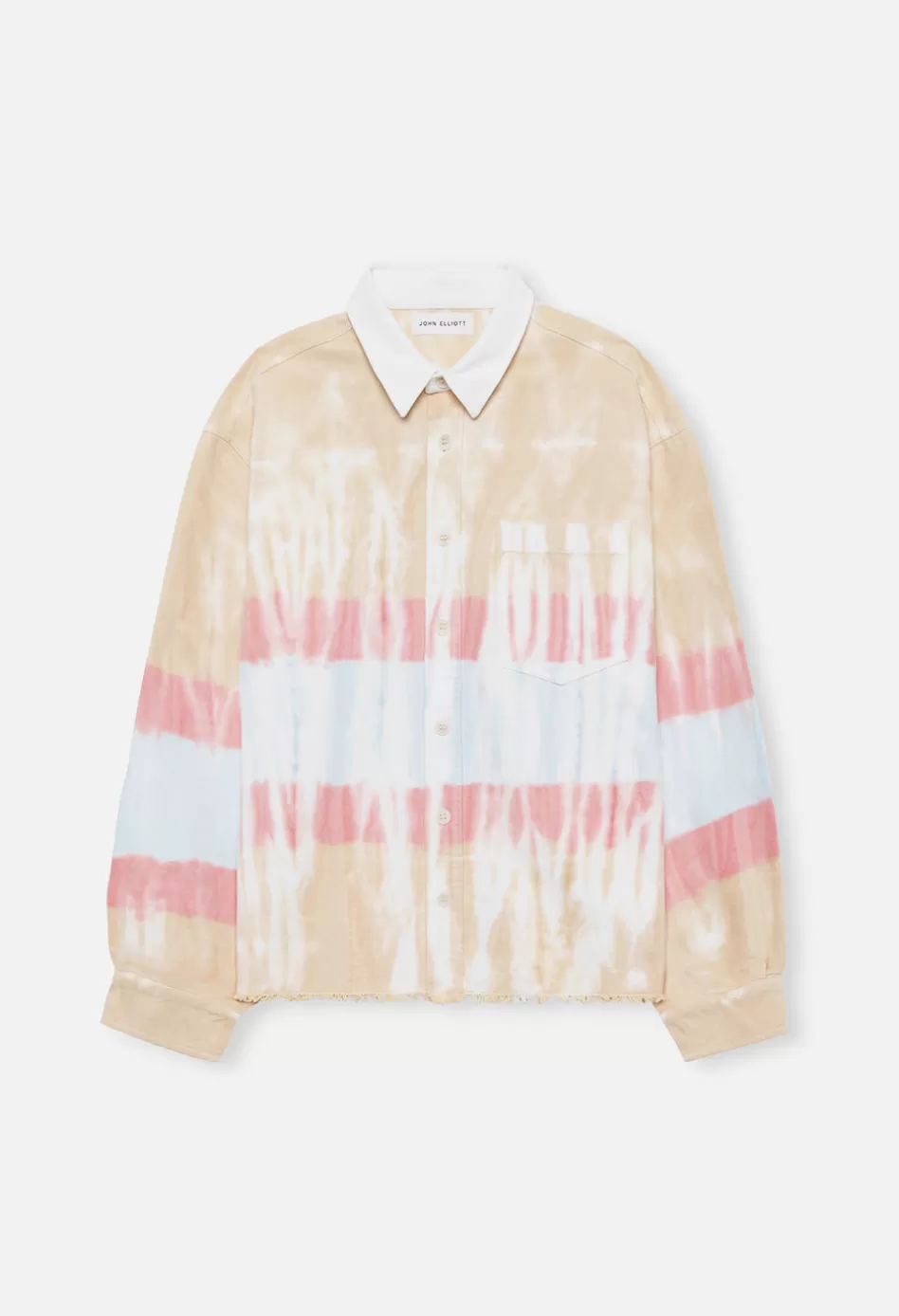 Store JOHN ELLIOTT Rugby Hemi Oversized Shirt TaupeXBlue