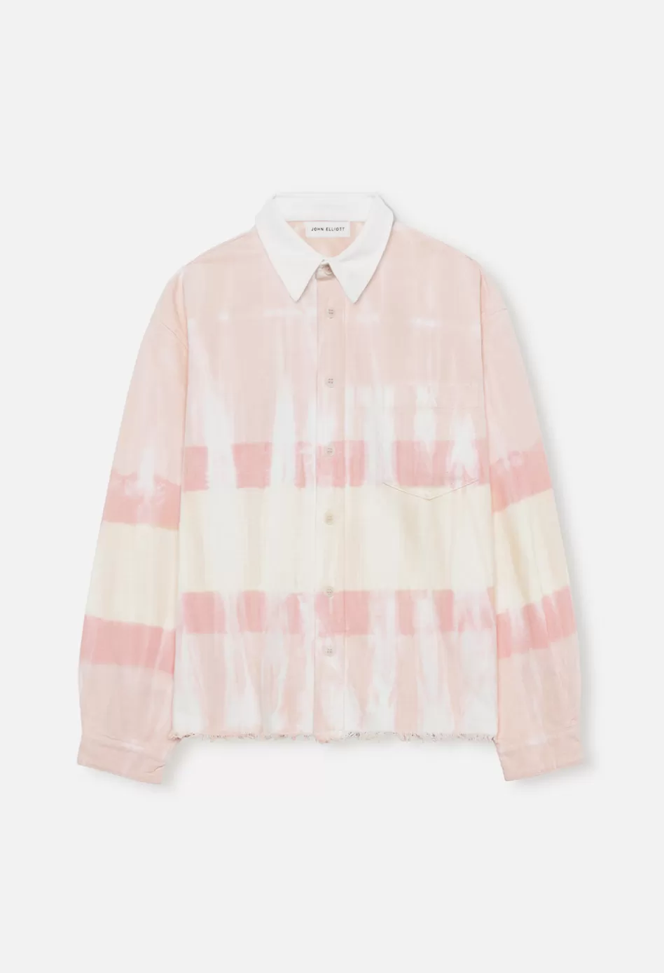 Fashion JOHN ELLIOTT Rugby Hemi Oversized Shirt PinkXYellow