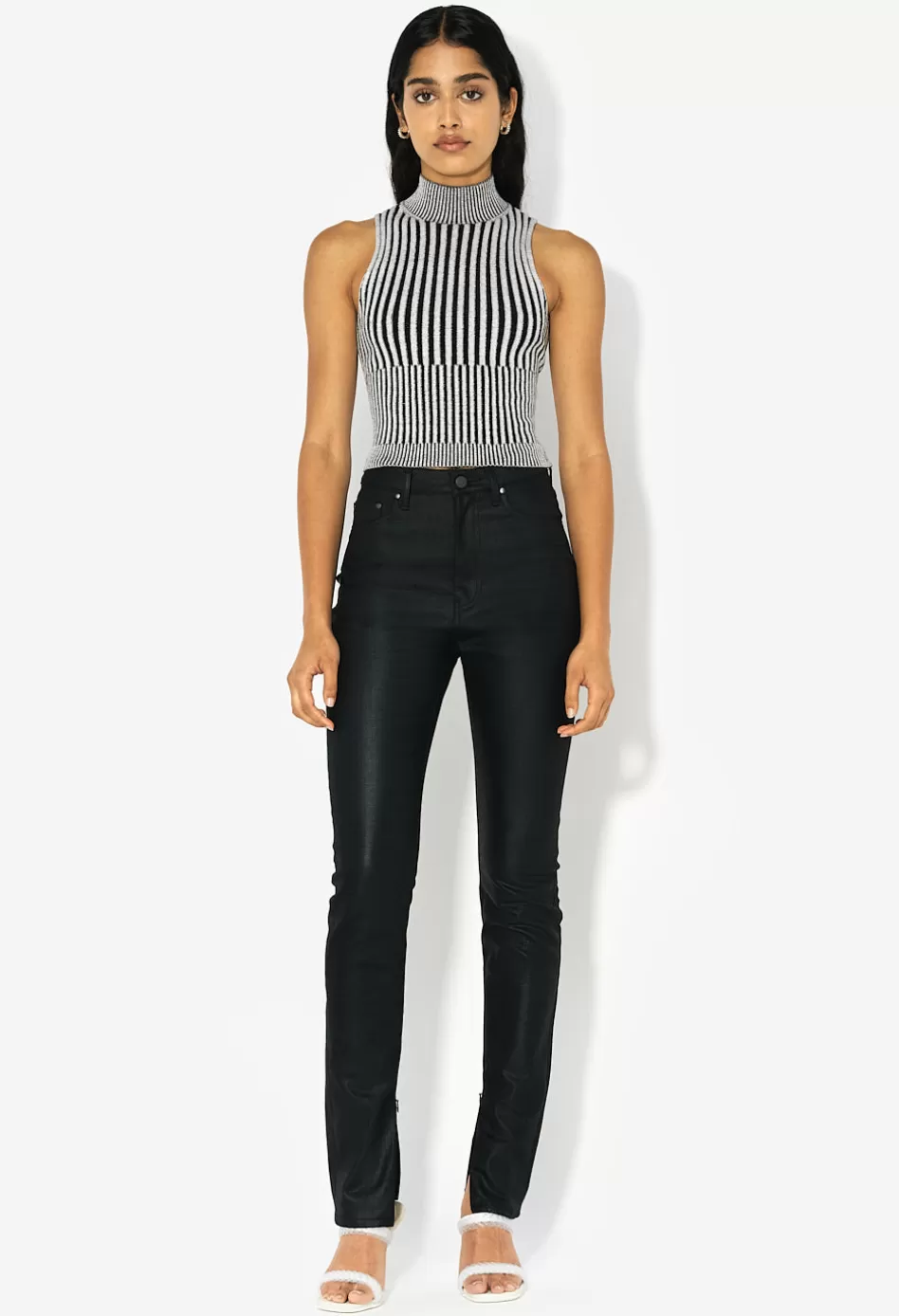 Shop JOHN ELLIOTT Ryder Hi Rise Skinny CoatedBlack