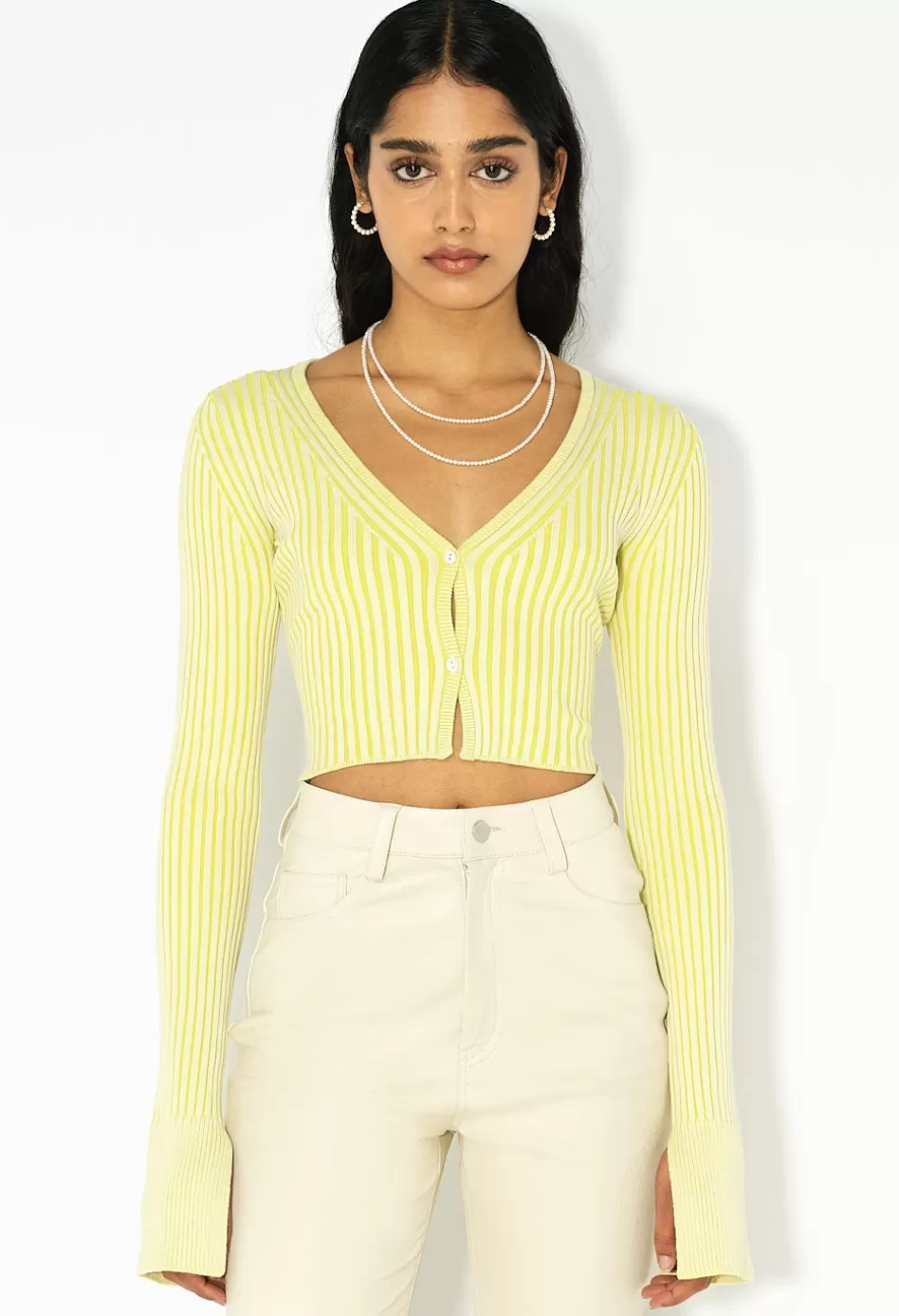 Online JOHN ELLIOTT Silk Cotton Rib Cropped Cardigan Volt