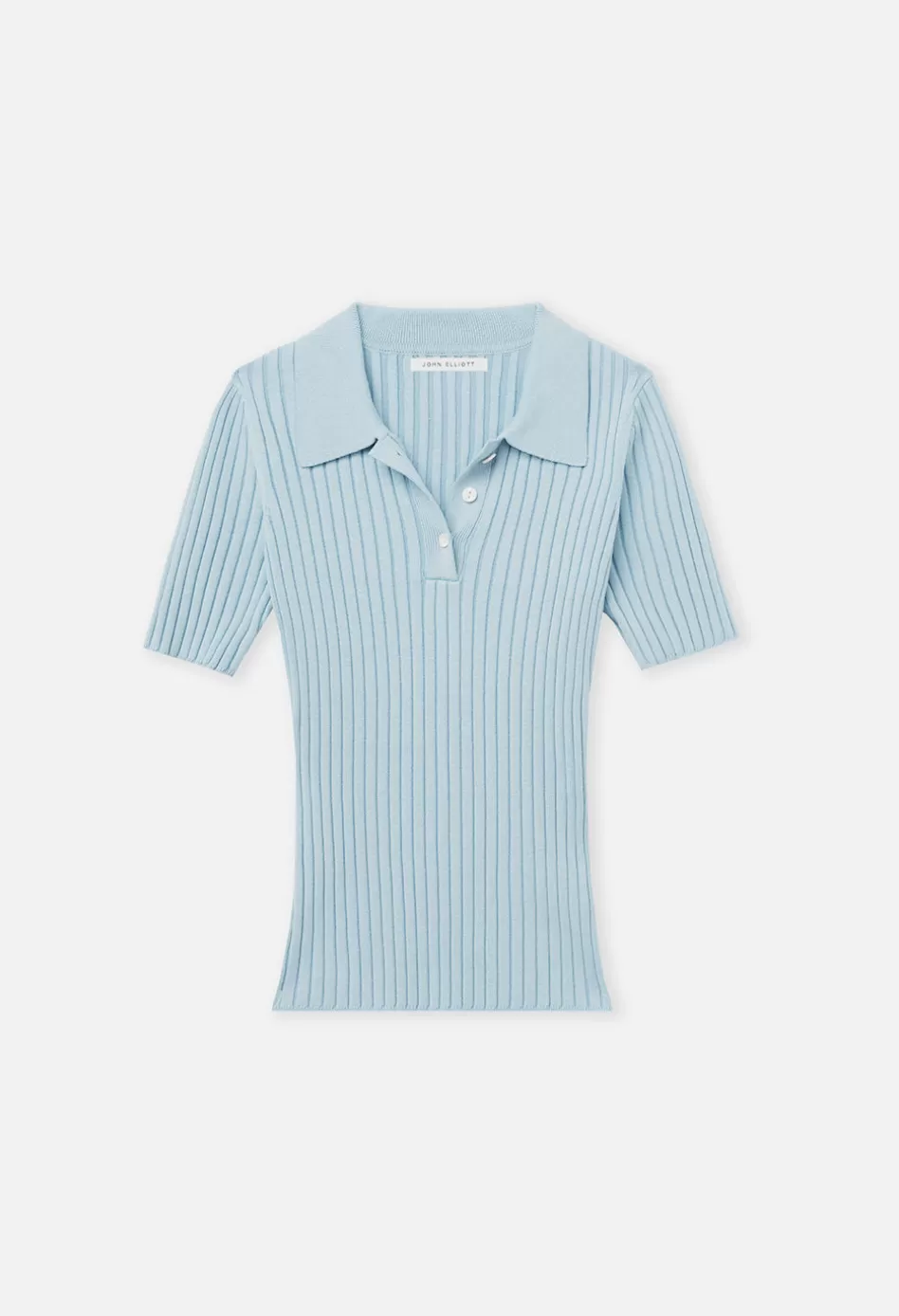 Outlet JOHN ELLIOTT Silk Cotton Rib Polo SkyBlue