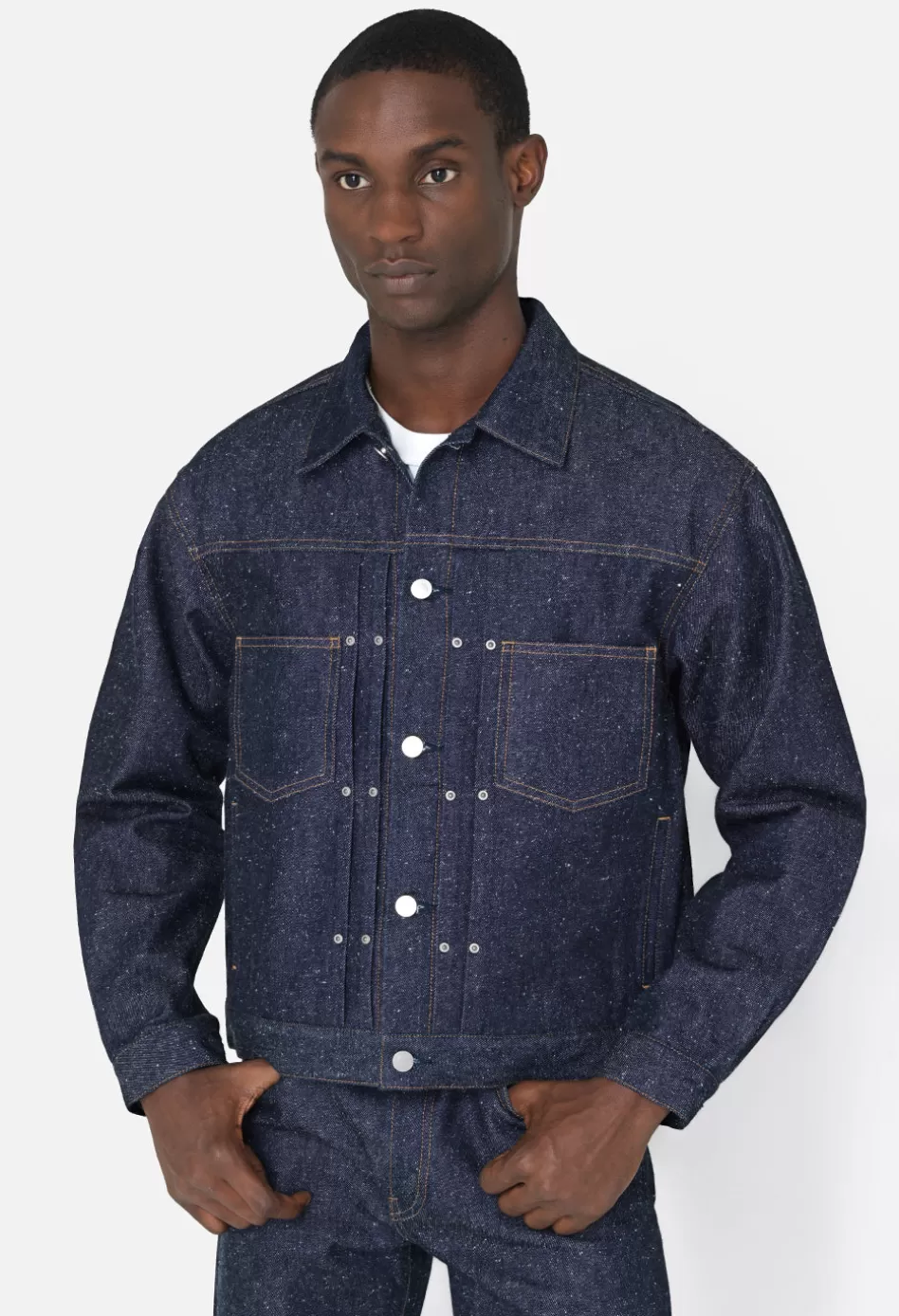Hot JOHN ELLIOTT Silk Noil Cropped Thumper Jacket Type II RawIndigo
