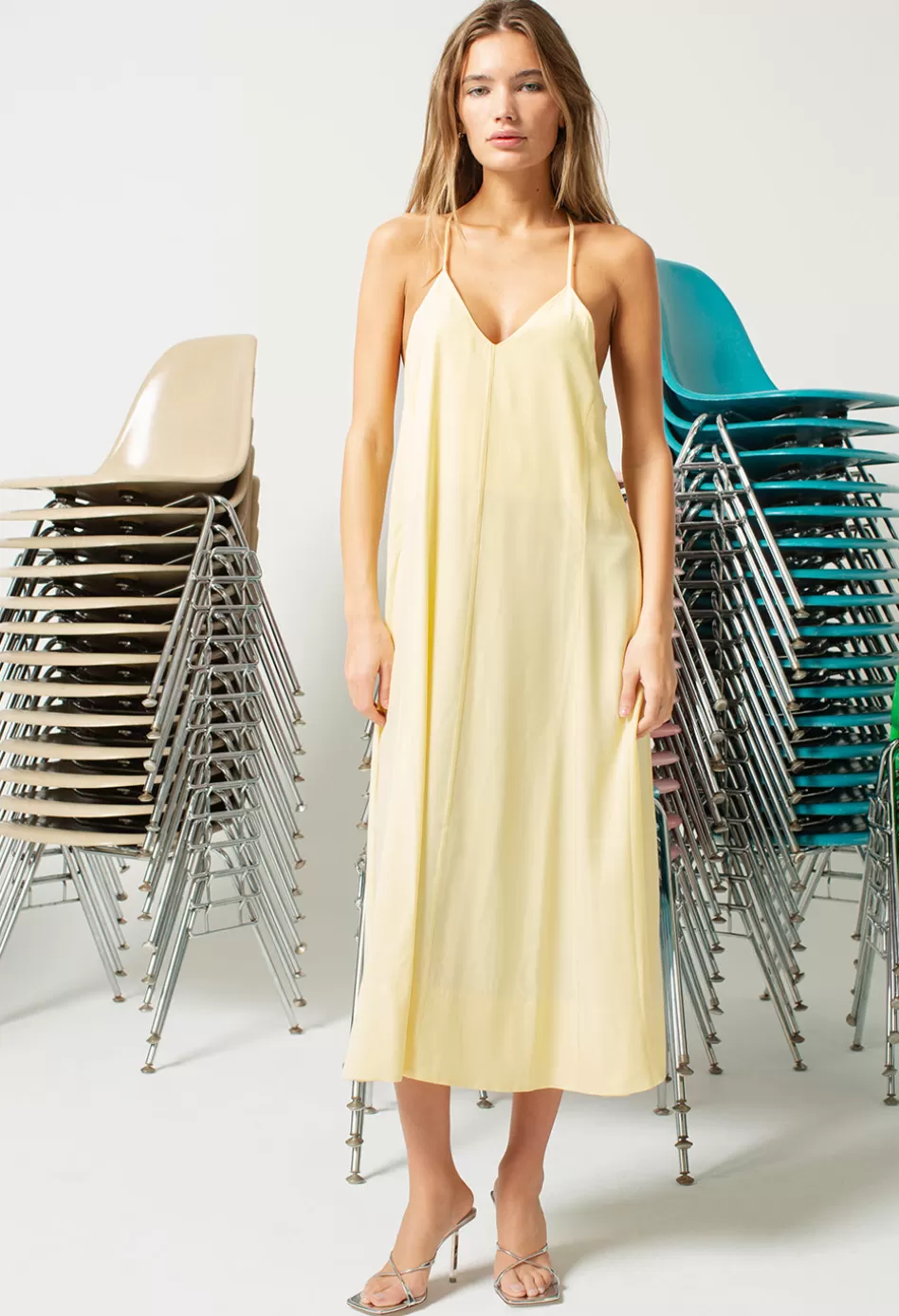 Best JOHN ELLIOTT Silk Racerback Midi Dress Glow