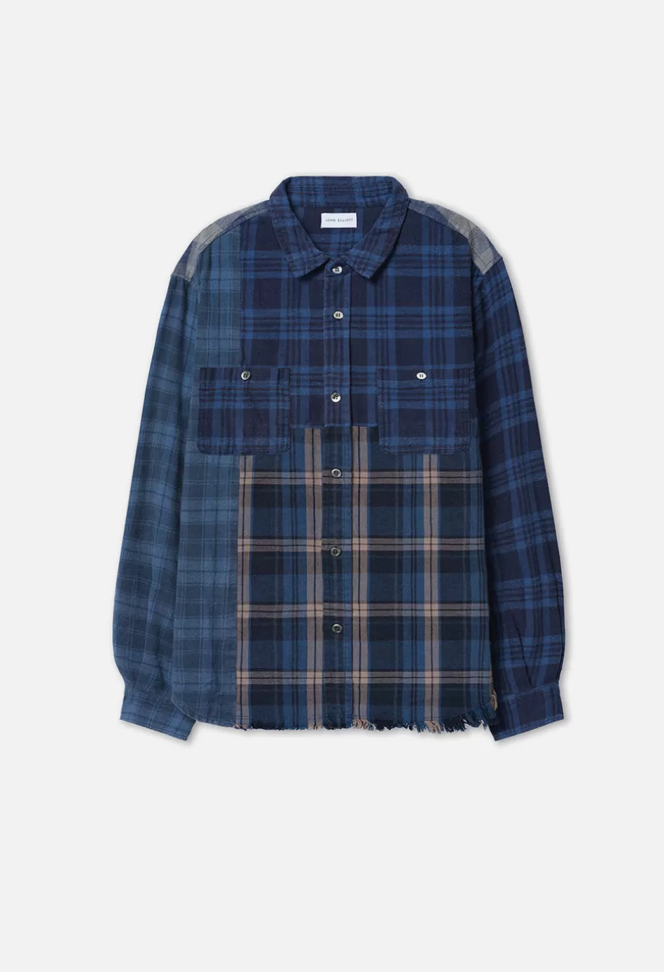 Best Sale JOHN ELLIOTT Silverado Paneled Plaid BlueXBlack