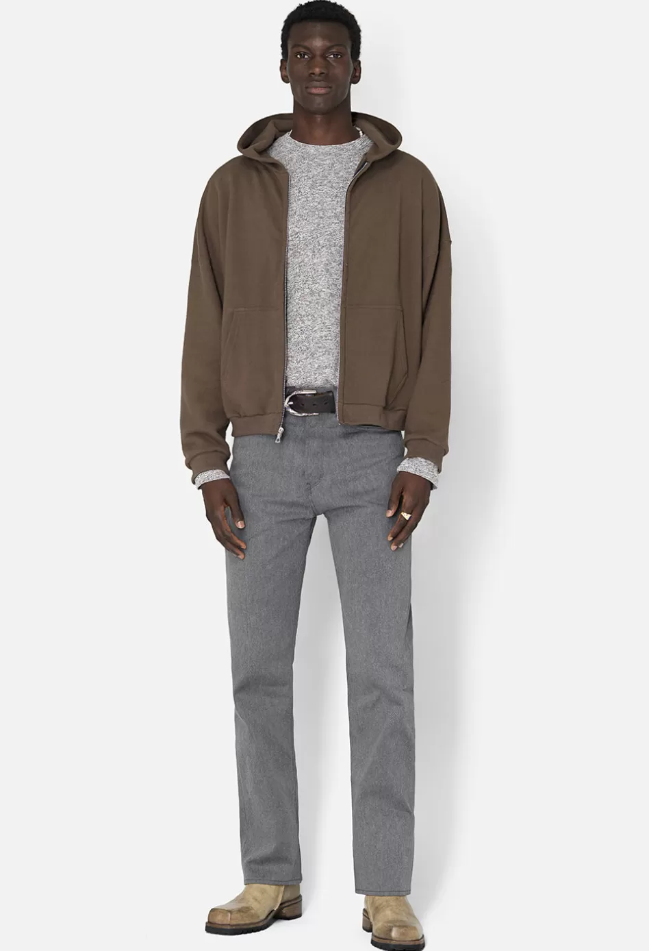 Store JOHN ELLIOTT Sly High-Rise Straight SelvedgeGrey