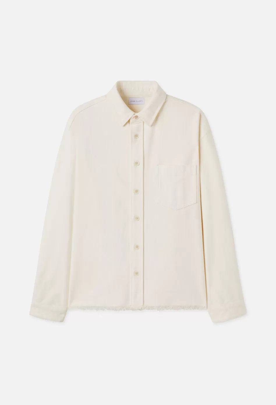 Shop JOHN ELLIOTT Solid Hemi Oversized Shirt Salt