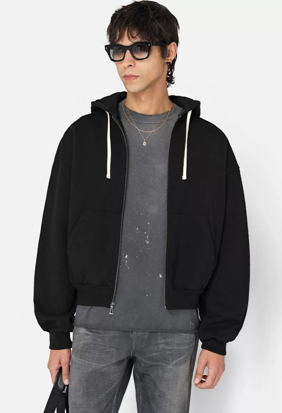 Discount JOHN ELLIOTT Studio Fleece Bogota Full Zip Black