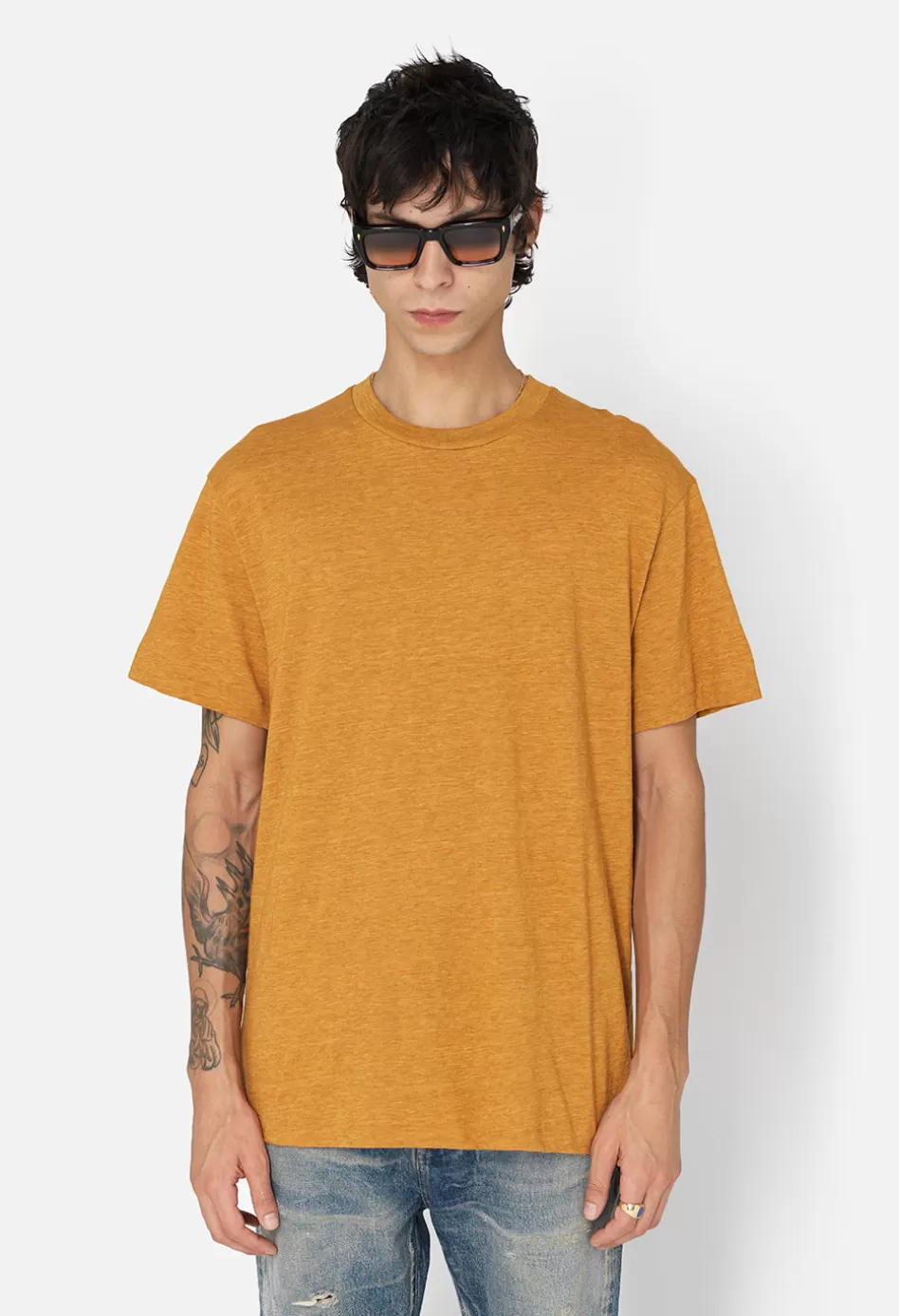 Outlet JOHN ELLIOTT Vintage Melange Tee Mustard